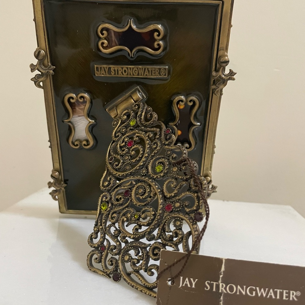 Jay Strongwater Gold and Green Filigree Ornament
